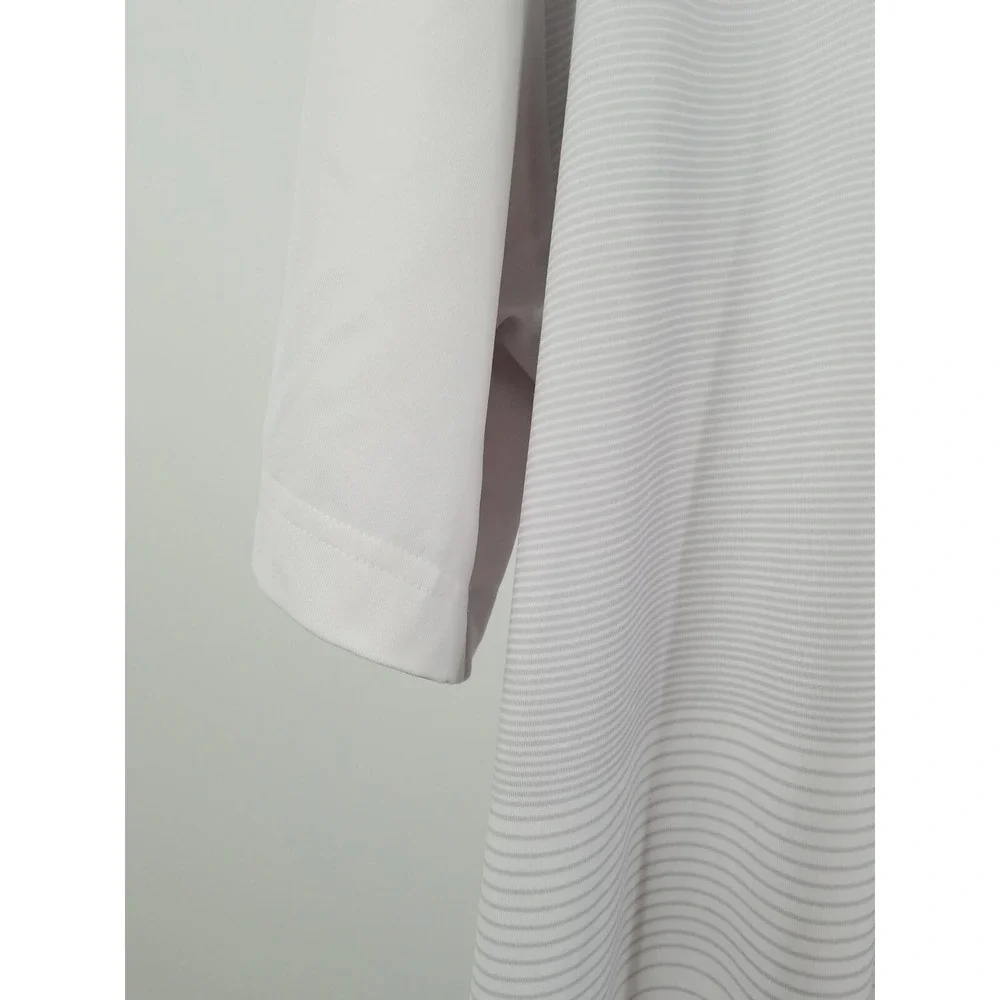 Callaway Opti Dri Golf Polo‎ Mens Shirt XL White Gray Striped Short Sleeve Logo - Picture 4 of 7